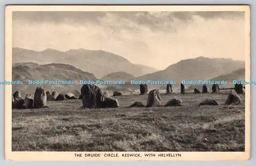 R768434 Keswick The Druids Circle With Helvellyn G P Abraham Keswick Photogravur