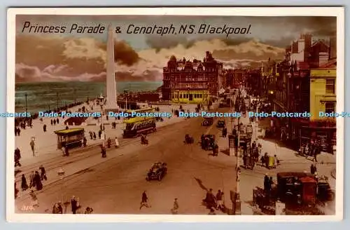 R768442 Blackpool Princess Parade and Cenotaph N S The Advance Series RP 1927