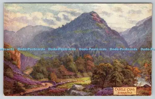 R768481 Borrowdale Castle Crag Derwentwater Tuck Oilette No 7324 E Longstaffe