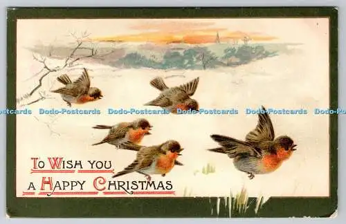 R770217 To Wish You a Happy Christmas Birds Raphael Tuck and Sons Weihnachtsserie