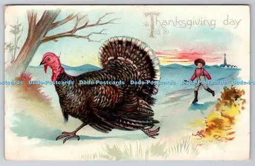 R770233 Thanksgiving Day Turkey Raphael Tuck and Sons Series No 123 1907