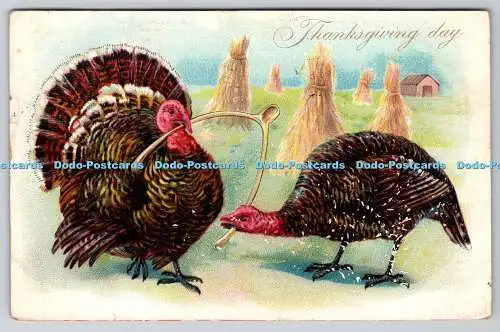 R770234 Thanksgiving Day Turkey Raphael Tuck and Sons Series No 123 1907