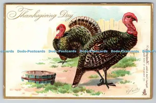 R770235 Thanksgiving Day Turkey Raphael Tuck and Sons Series No 123