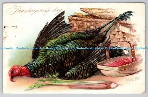 R770238 Thanksgiving Day Turkey Raphael Tuck and Sons Series No 123 1907