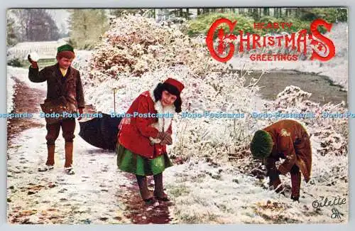 R770269 Herzliche Weihnachtsgrüße Raphael Tuck und Söhne Oilette Postkarte 8502