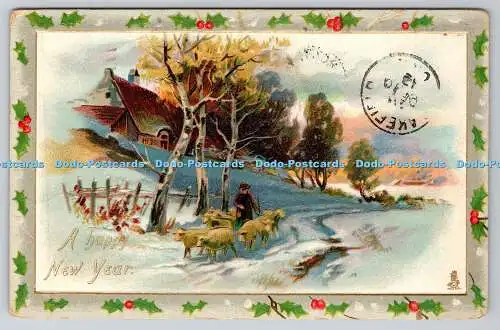 R770271 A Happy New Year Raphael Tuck and Sons Winter Landscapes Series of New Y