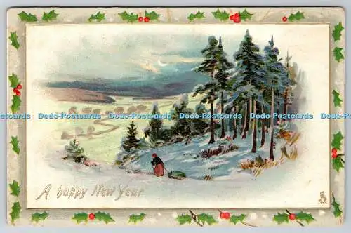 R770272 A Happy New Year Raphael Tuck and Sons Winter Landscapes Series of New Y