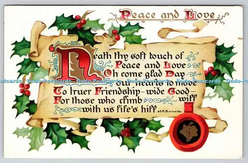 R770277 Peace and Love Raphael Tuck and Sons Yuletide Serie Nr 104