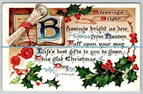 R770279 Blessings Bright Raphael Tuck and Sons Yuletide Series No 104