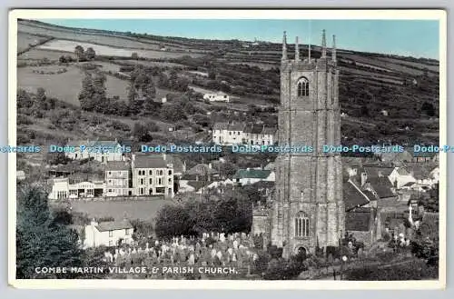 R768614 Combe Martin Village and Parish Church E T W Dennis London Scarborough