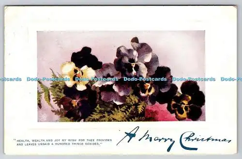 R770328 A Marry Christmas Flowers Raphael Tuck and Sons Oilette No C 995
