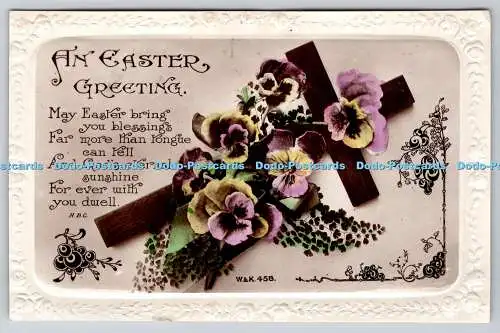 R770421 Ein Ostergrüß Blumen und Kreuz W und K RP 1926