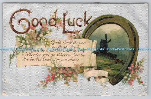 R770434 Good Luck Windmühle und Hufeisen B B Serie Nr 2115 1908