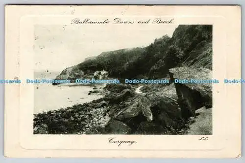 R768797 Torquay Babbacombe Downs and Beach 1910