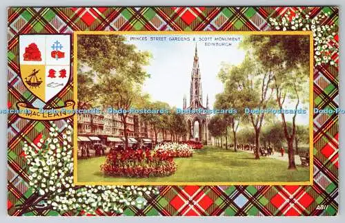 R770489 Edinburgh Princes Street Gardens and Scott Monument Valentine and Sons L