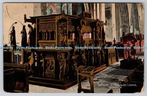 R770536 Yarmouth St Nicholas Church The Pulpit Valentines Serie 1912