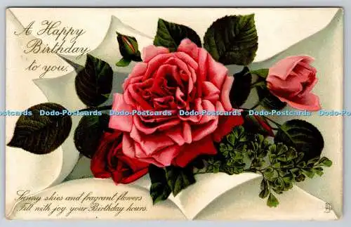 R770580 A Happy Birthday to You Roses Raphael Tuck and Sons Birthday Series No R