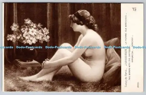 R769007 Die Frau mit den Narzissen Salon de Paris J Seeberger A Noyer