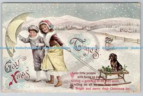 R770714 Gay Xmas Times Junge und Mädchen und Hund