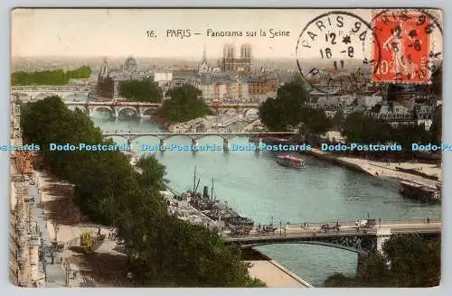 R770728 Paris Panorama sur la Seine Postkarte