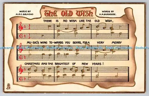 R770818 The Old Wish Song Text Raphael Tuck and Sons Christmas Series No 1826