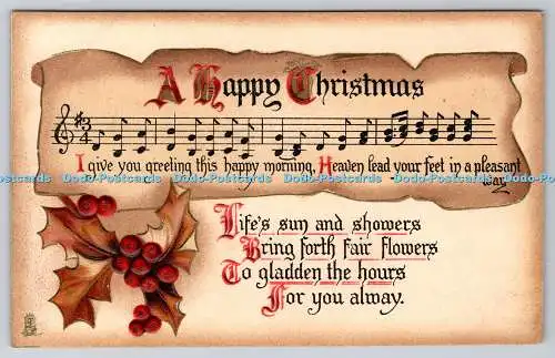 R770820 A Happy Christmas Song Text Raphael Tuck and Sons Weihnachtsserie Nr 18