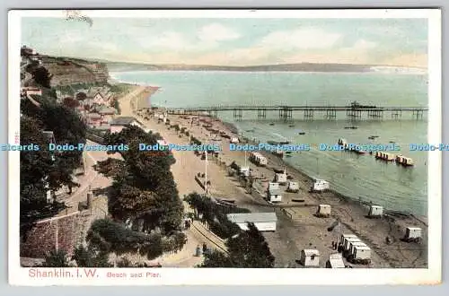 R770872 Shanklin I W Beach and Pier Pictorial Stationery Co Ltd Peacock Autochro