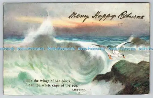 R770920 Many Happy Returns Rough Sea Raphael Tuck and Sons Oilette Kenner N