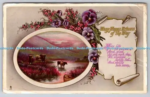 R770933 Viele Happy Returns des Tages Raphael Tuck and Sons Gem Glosso Geburtstag