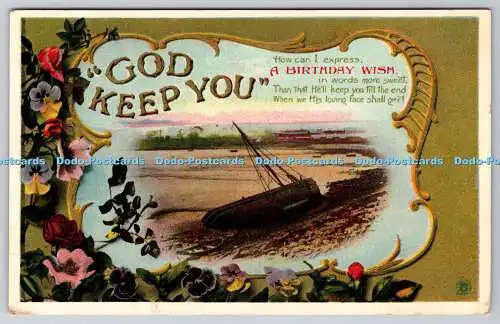 R770937 God Keep You A Birthday Wish A and G Taylor Orthochrome Series 1910