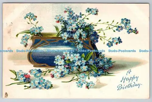 R770944 A Happy birthday Blue Flowers Raphael Tuck and Sons Art Series No 6869 1