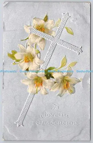 R771017 A Joyful Eastertide Cross and Lilies Raphael Tuck and Sons Easter Series