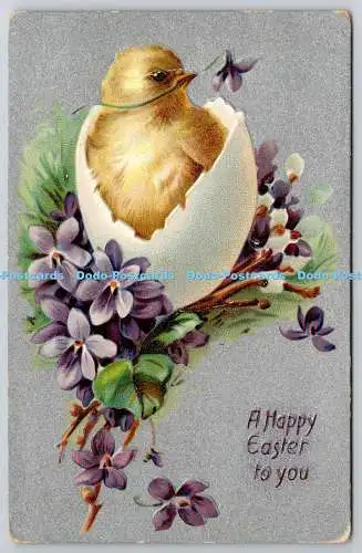 R771022 Euch frohe Ostern Küken und Blumen Raphael Tuck and Sons Ostern Po