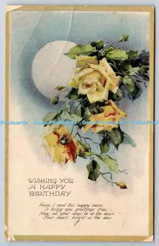 R771025 Wishing You a Happy Birthday Rosen Raphael Tuck and Sons Gem Glosso Seri