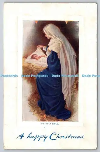 R771041 A Happy Christmas The Holy Child Raphael Tuck and Sons Oilette No C 1077