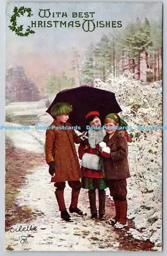 R771049 Mit besten Weihnachtswünschen Raphael Tuck und Söhne Oilette Postkarte 8503