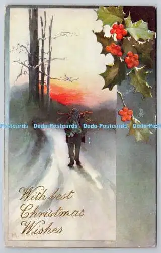 R771055 Mit besten Weihnachtswünschen Raphael Tuck und Söhne Oilette Postkarte 8692