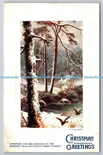 R772397 Weihnachtsgrüße Vögel Wald Tuck Oilette Nr C 998 E Longstaffe PM T