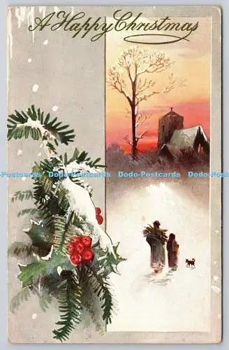 R771171 A Happy Christmas Raphael Tuck and Sons Oilette Postkarte 8423