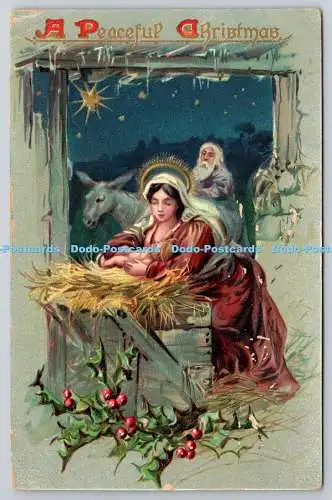 R772407 A Peaceful Christmas Virgin Mary With a Baby Tuck Weihnachtspostkarten S