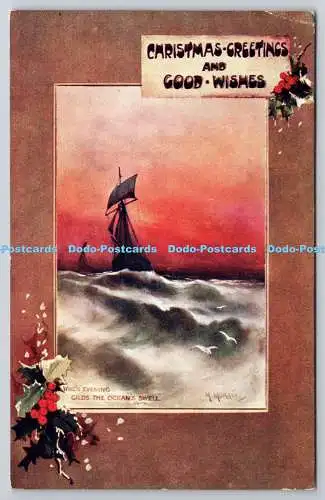 R771188 When Evening Gilds the Ocean Swell Raphael Tuck and Sons Oilette Postcar