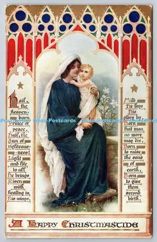 R772433 A Happy Christmastide Mary With Child Tuck Oilette C474