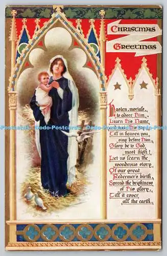 R772434 Weihnachtsgrüße Maria mit Kind Steck Oilette C474