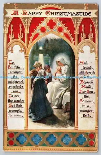 R772435 A Happy Christmastide Virgin Mary and Baby Jesus Tuck Oilette C473