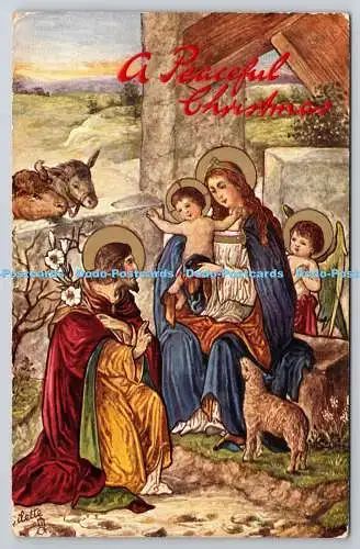 R771203 A Peaceful Christmas The Nativity Raphael Tuck and Sons Oilette Connoiss