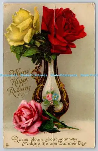 R772444 Viele Happy Returns Rosen und Kunst Porzellan Tuck Rapholette Glosso R 6083