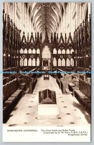 R772482 Winchester Cathedral The Choir Stalls and Rufus Tomb A W Kerr