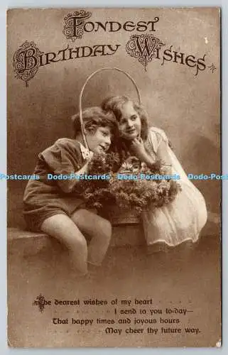 R771306 Schöneste Geburtstagswünsche Junge und Mädchen mit Korb Valentinstag Serie