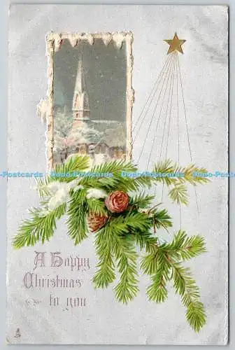 R771366 A Happy Christmas to You Kirche Raphael Tuck and Sons Weihnachten Serie 8