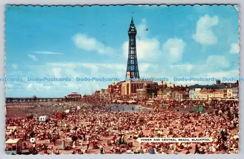 R772606 Blackpool Tower und Central Beach Bamforth Holmfirth Yorkshire Farbe Glo